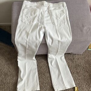 Hudson White Denim Jeans- Drew Boot style